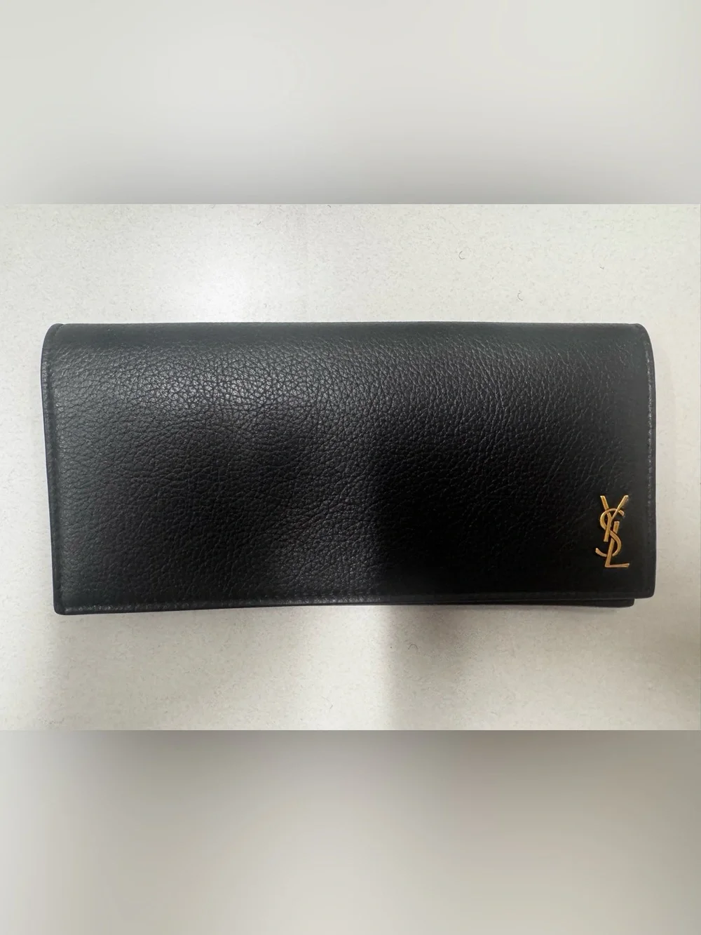 Saint Laurent Long Black Leather Zip Wallet